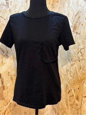 Philosophy Black Short-Sleeve Tee with Ruffle Pocket